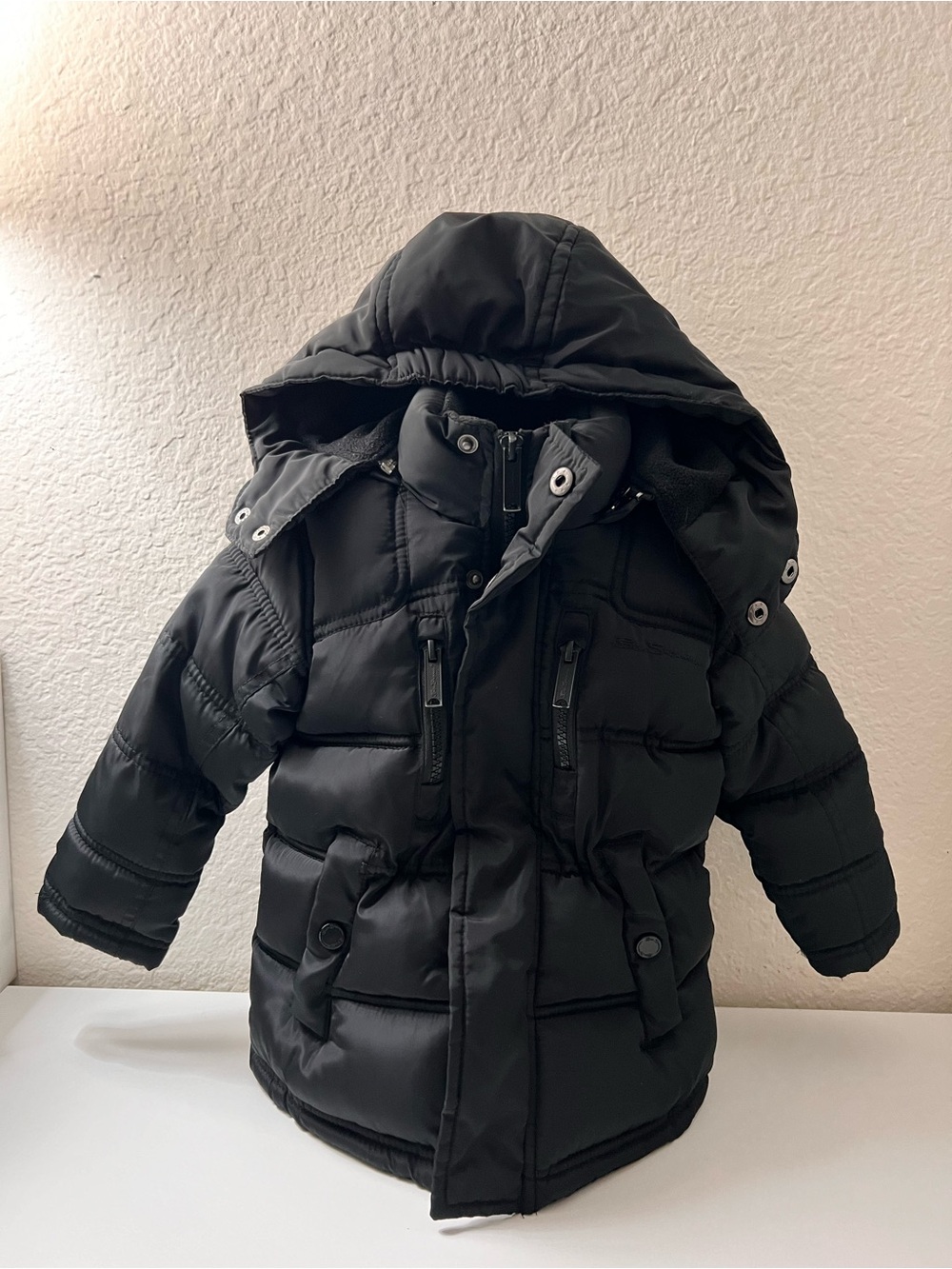 Ben Sherman 2T Black Puffer Hooded Winter Coat